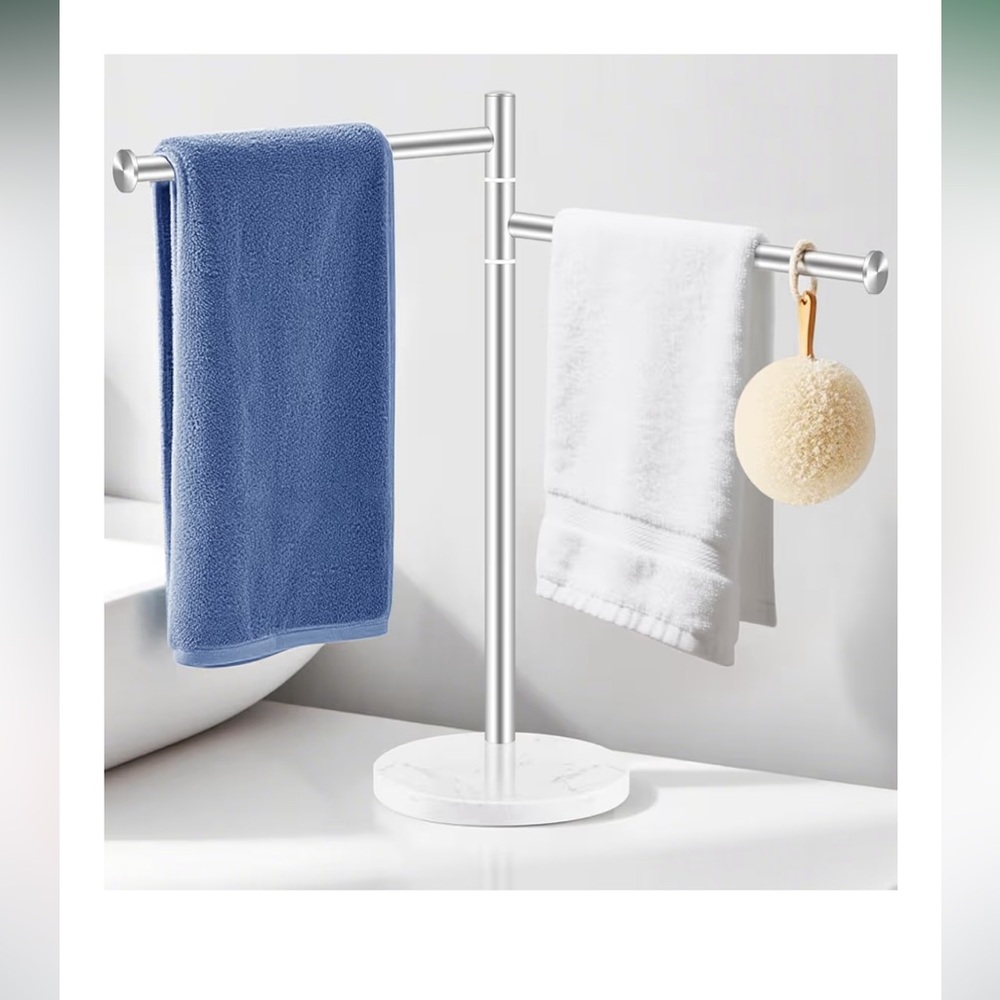 Elegant Silver Towel Holder.